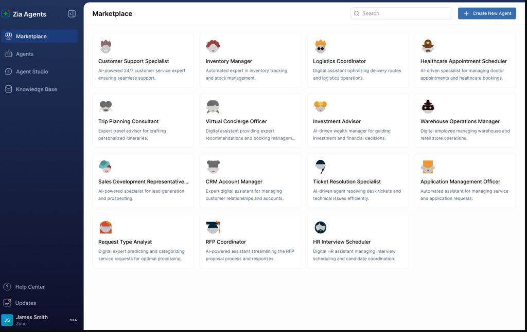 zoho zia agents